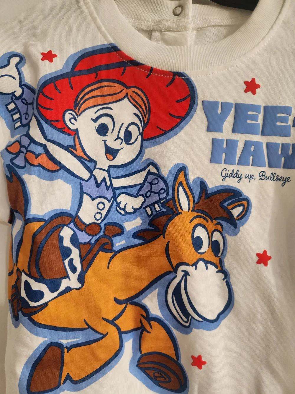 Kids White 'Yee-Haw' Graphic Tee with Blue and Orange Cowboy Print